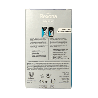 Rexona Deodorant stick men max protect clean scent 45 Milliliter
