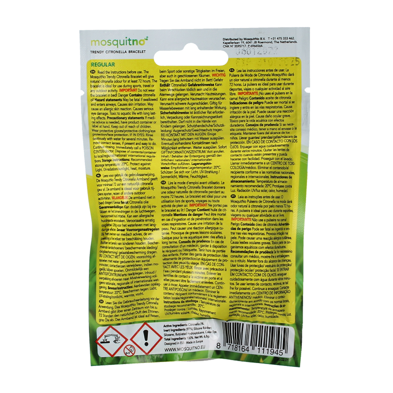 Mosquitno Citronella regular bracelet 1 Stuks