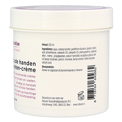 Naturalize Koude handen en voeten creme 250 Milliliter