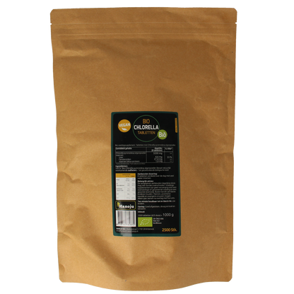 Hanoju Bio chlorella tabletten papier zak 2500.00 Tabletten