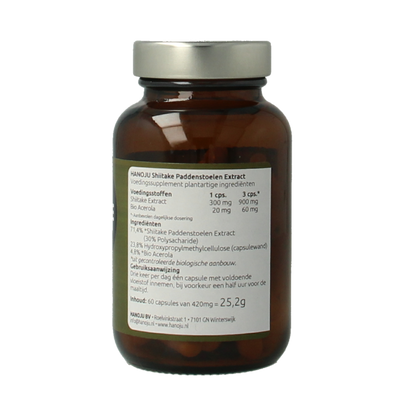 Hanoju Shiitake extract bio 60 Vegetarische capsules