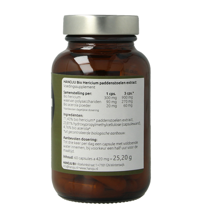 Hanoju Hericium extract bio 60 Vegetarische capsules