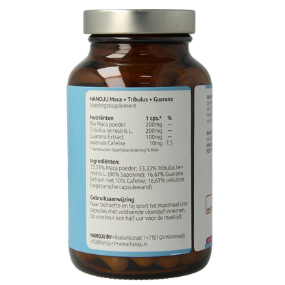 Hanoju Tribulus maca guarana extract 90.00 Vegetarische capsules