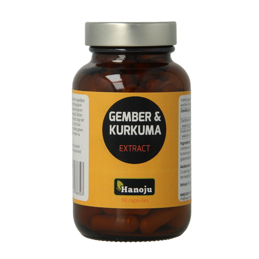 Hanoju Gember & kurkuma extract 90.00 Vegetarische capsules