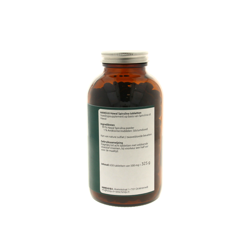 Hanoju Spirulina Hawaiiaans 500mg 650 Tabletten