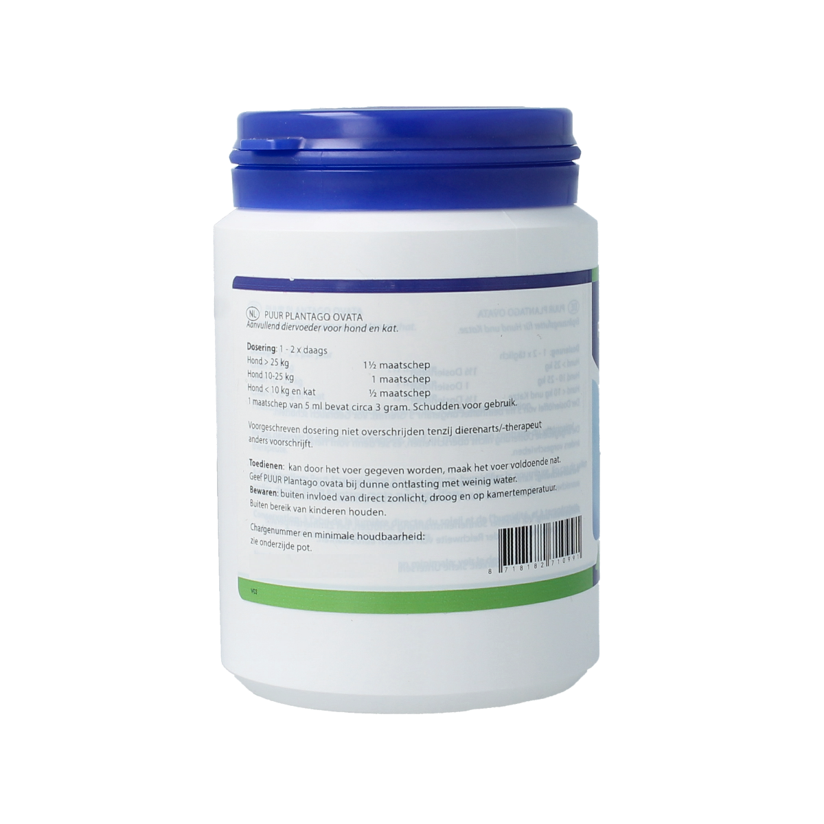 Puur Plantago ovata hond kat 100.00 Gram