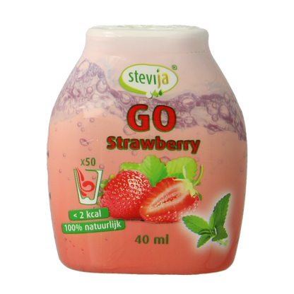 SteviJa Stevia limonadesiroop go strawberry 40.00 Milliliter