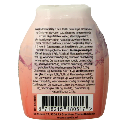 SteviJa Stevia limonadesiroop go strawberry 40.00 Milliliter