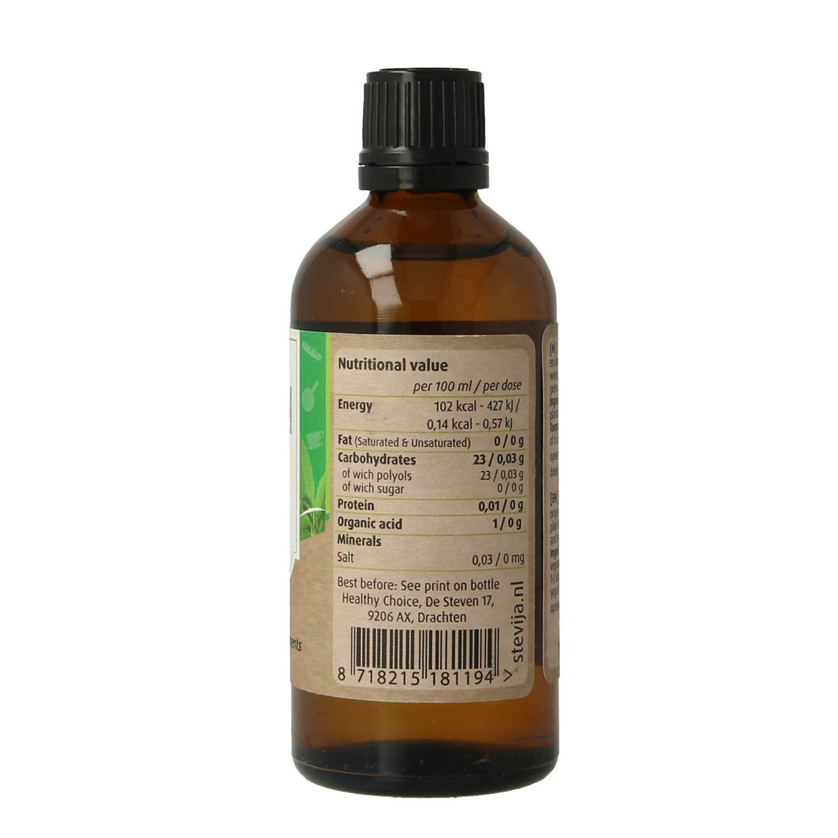 SteviJa Stevia vloeibaar naturel 100.00 Milliliter