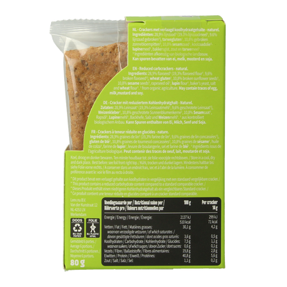 Leev Qrackers lowcarb 3 x 2 stuks bio 80 Gram