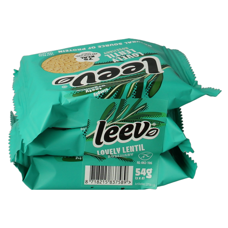 Leev Lovely lentil cakes rosemary bio 54 Gram