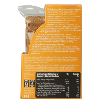 Leev Lowcarb crackers multiseed bio 80 Gram