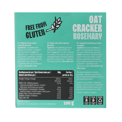Leev Havercracker rozemarijn free from gluten bio 100 Gram