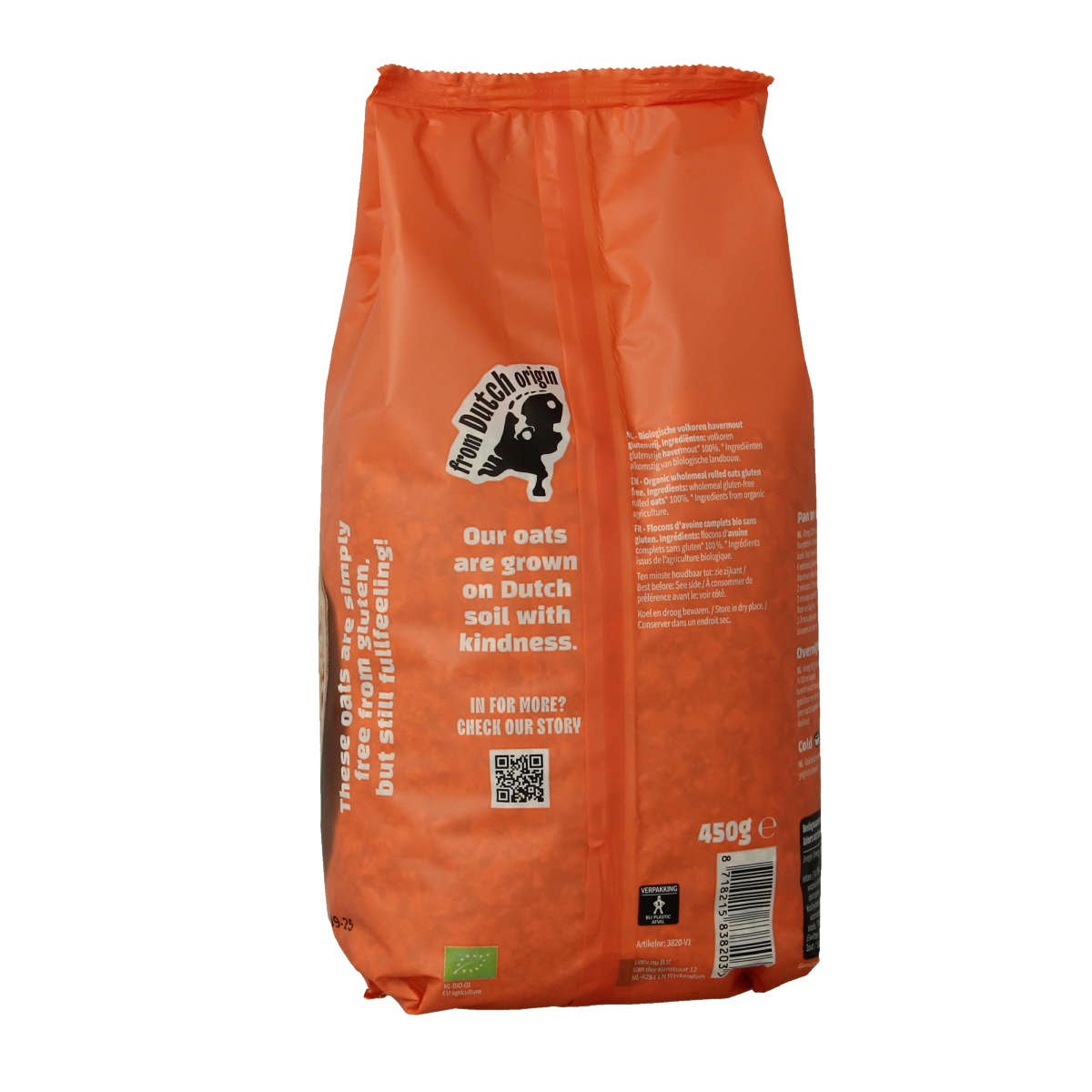 Leev Havermout glutenvrij zak bio 450.00 Gram
