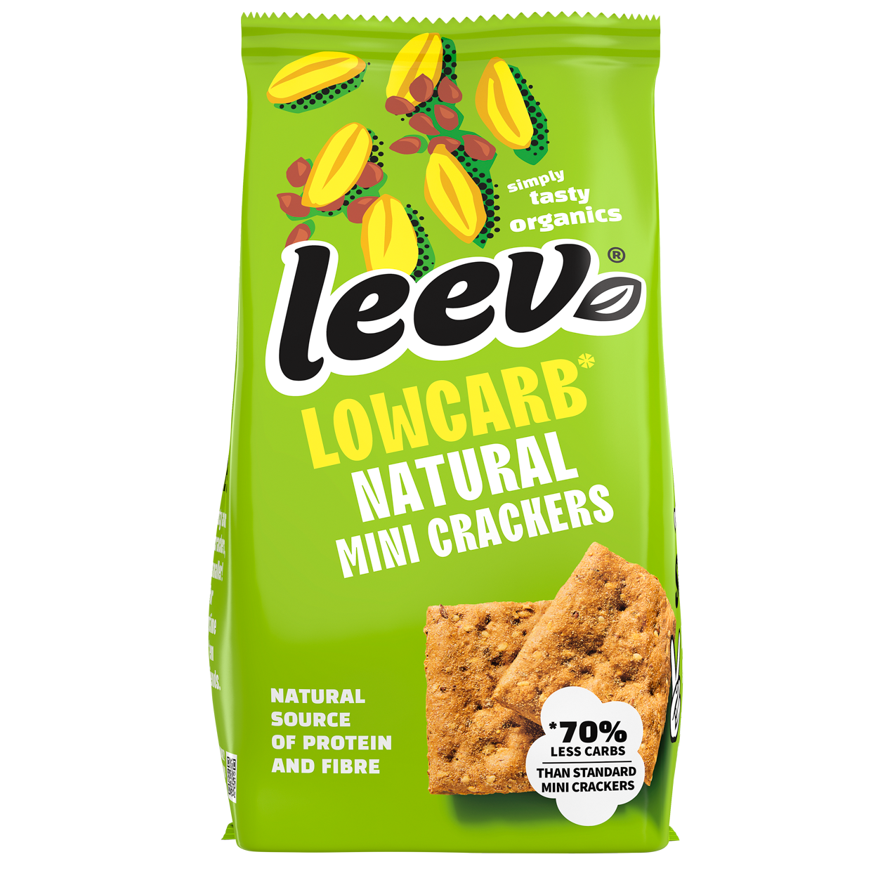 Leev Lowcarb mini crackers natural bio 85.00 Gram