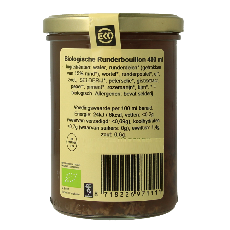 Kleinstesoepfabriek Runderbouillon bio 400 Milliliter