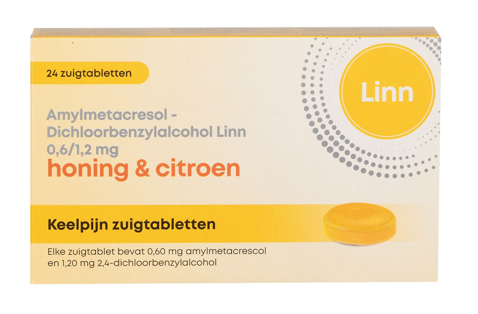 Linn Keelpijn honing & citroen 24 Zuigtabletten