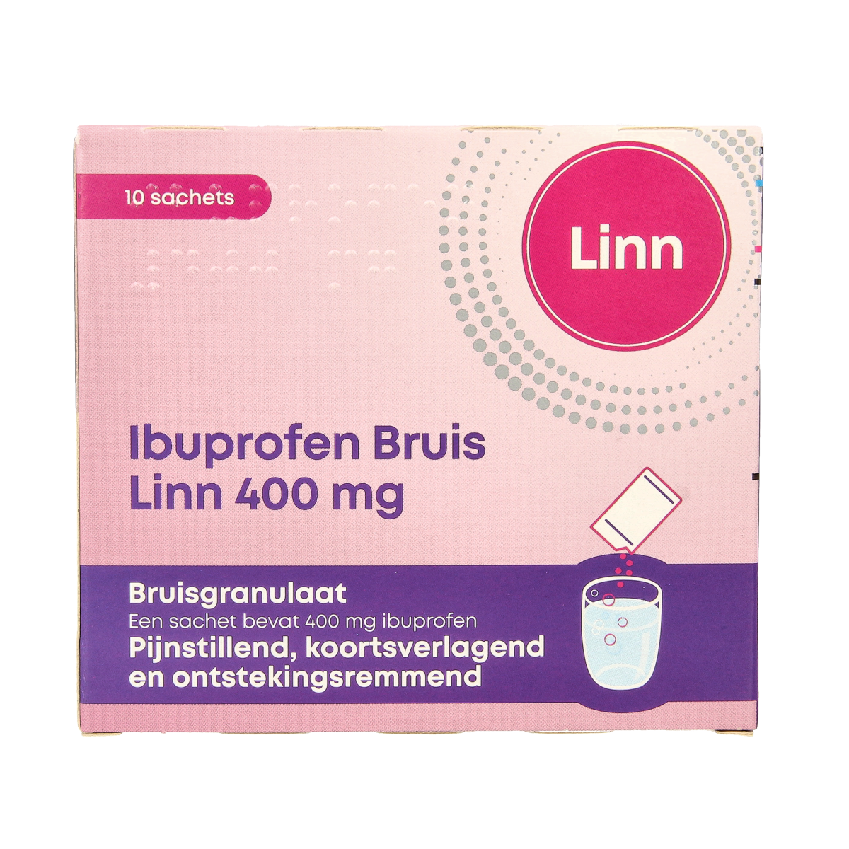 Linn Ibuprofen bruisgranulaat 400mg 10.00 Sachets