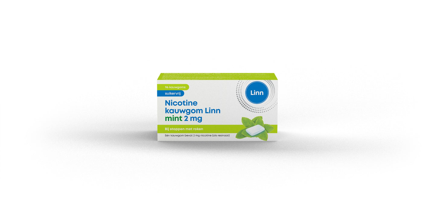 Linn Nicotine kauwgom 2mg mint 96.00 Stuks
