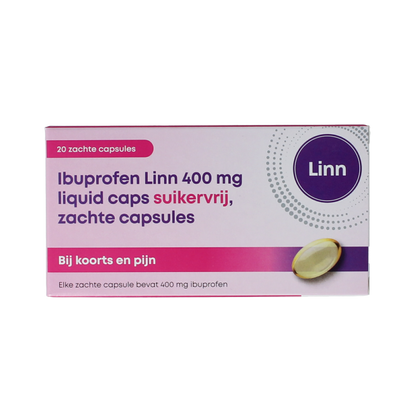 Linn Ibuprofen liquid 400mg suikervrij 20 Capsules