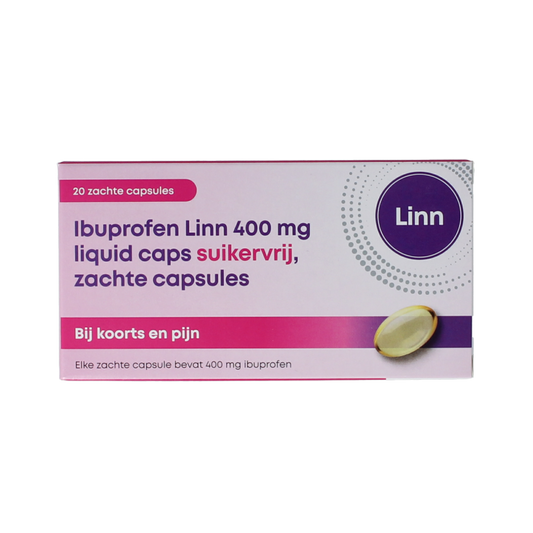 Linn Ibuprofen liquid 400mg suikervrij 20 Capsules