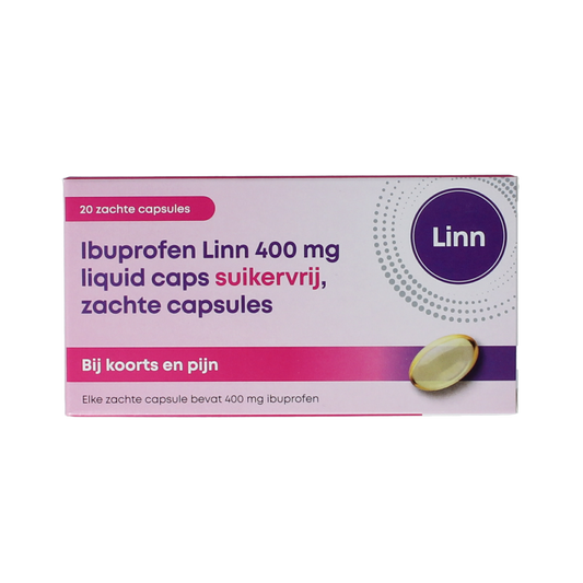 Linn Ibuprofen liquid 400mg suikervrij 20.00 Capsules