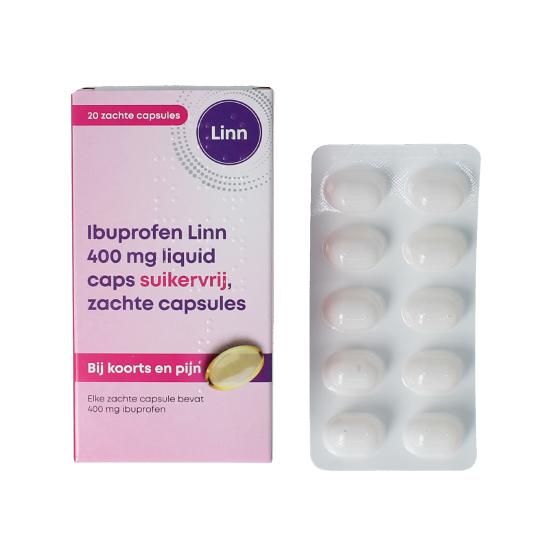 Linn Ibuprofen liquid 400mg suikervrij 20 Capsules