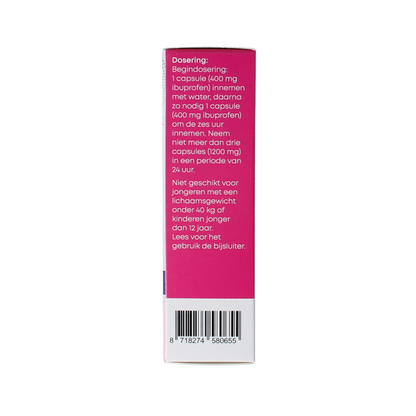 Linn Ibuprofen liquid 400mg suikervrij 20 Capsules