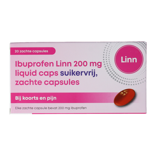 Linn Ibuprofen liquid 200mg suikervrij 20 Capsules