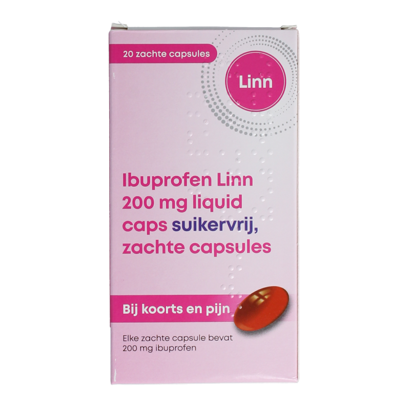 Linn Ibuprofen liquid 200mg suikervrij 20 Capsules
