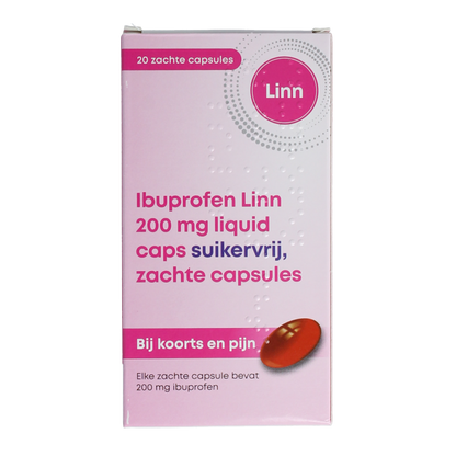 Linn Ibuprofen liquid 200mg suikervrij 20 Capsules