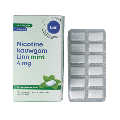 Linn Nicotine kauwgom 4mg mint 96 Stuks