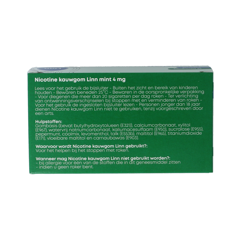 Linn Nicotine kauwgom 4mg mint 96 Stuks