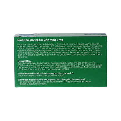 Linn Nicotine kauwgom 4mg mint 96 Stuks