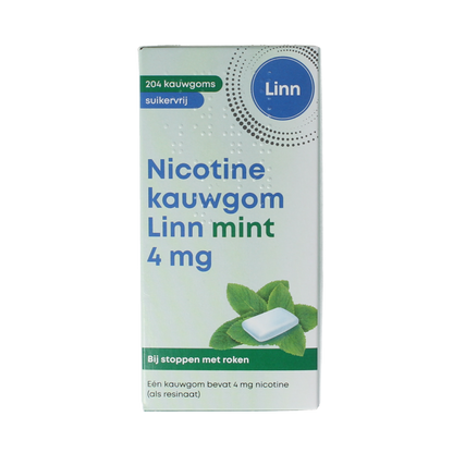 Linn Nicotine kauwgom 4mg mint 204 Stuks
