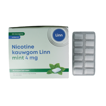 Linn Nicotine kauwgom 4mg mint 204 Stuks