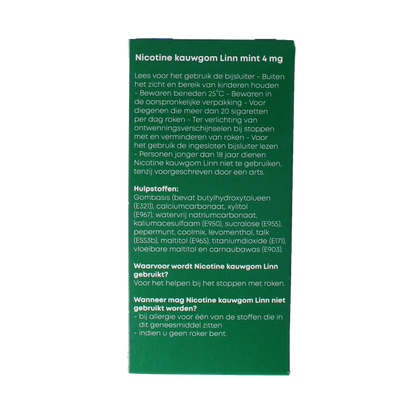 Linn Nicotine kauwgom 4mg mint 204 Stuks