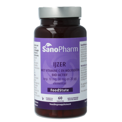 SanoPharm IJzer 10 mg & moly 20 mcg & C 30 mg 60.00 Tabletten