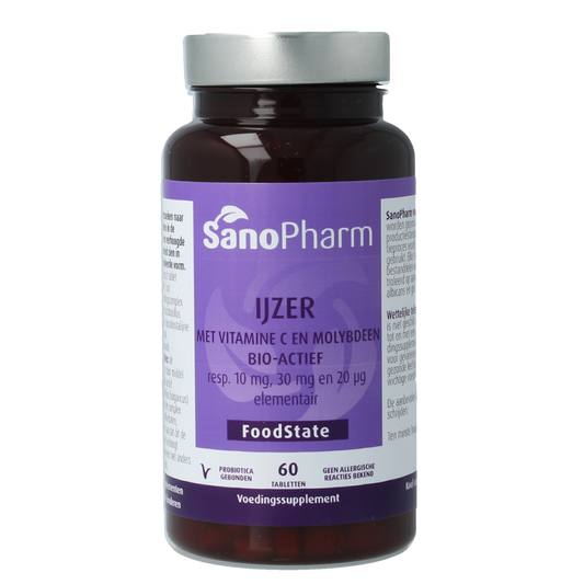 SanoPharm IJzer 10 mg & moly 20 mcg & C 30 mg 60.00 Tabletten