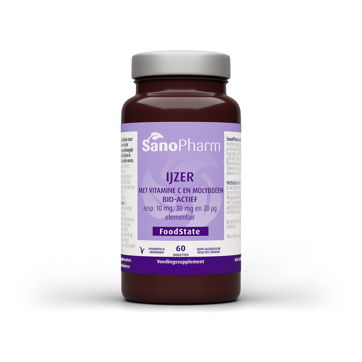 SanoPharm IJzer 10 mg & moly 20 mcg & C 30 mg 60 Tabletten