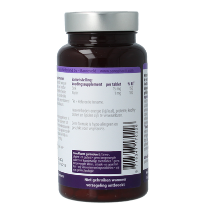 SanoPharm Zink 15mg & koper 1mg 60.00 Tabletten