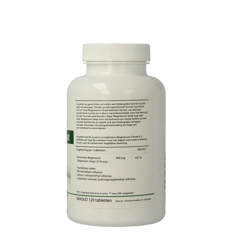 Livinggreens Magnesium citraat 400mg 120 Tabletten
