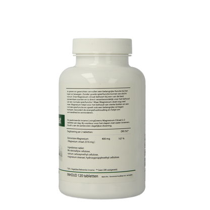 Livinggreens Magnesium citraat 400mg 120 Tabletten
