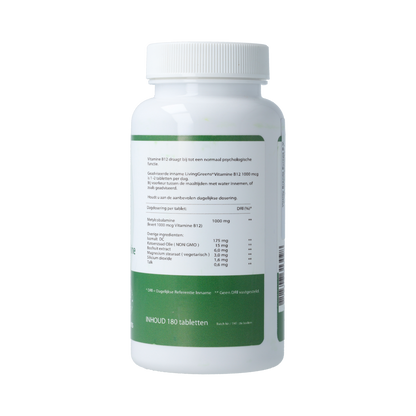 Livinggreens Vitamine B12 methylcobalamine 1000mcg 180.00 Tabletten