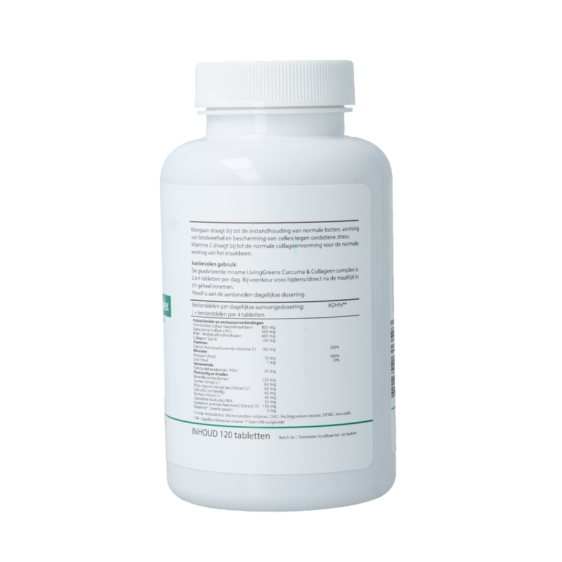 Livinggreens Curcuma & collageen complex 120 Tabletten