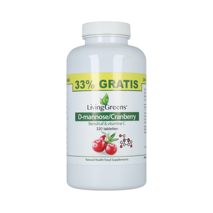 Livinggreens Cranberry D-Mannose voordeelverpakking 320.00 Tabletten