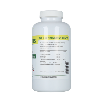 Livinggreens Cranberry D-Mannose voordeelverpakking 320.00 Tabletten