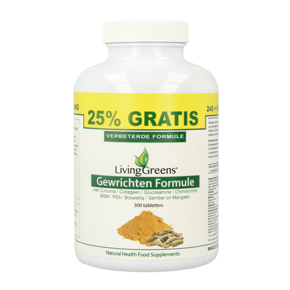 Livinggreens Gewrichten formule curcuma & collageen complex 300 Tabletten