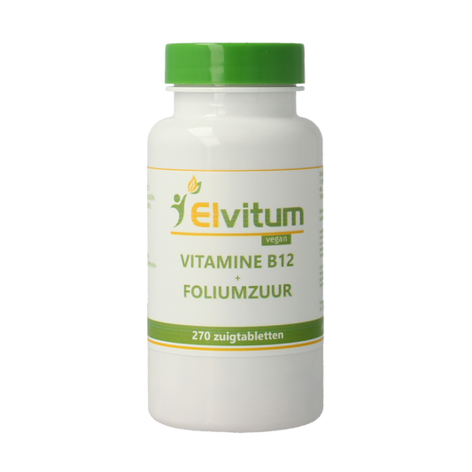 Elvitum  Vitamine B12 1000mcg + foliumzuur 270 Zuigtabletten