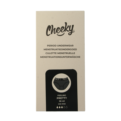 Cheeky Wipes Menstruatie ondergoed Feeling Pretty zw maat 38-40 1 Stuks